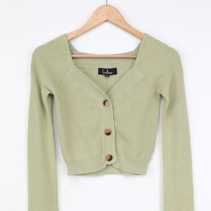 Lulu’s Sage Cropped Cardigan